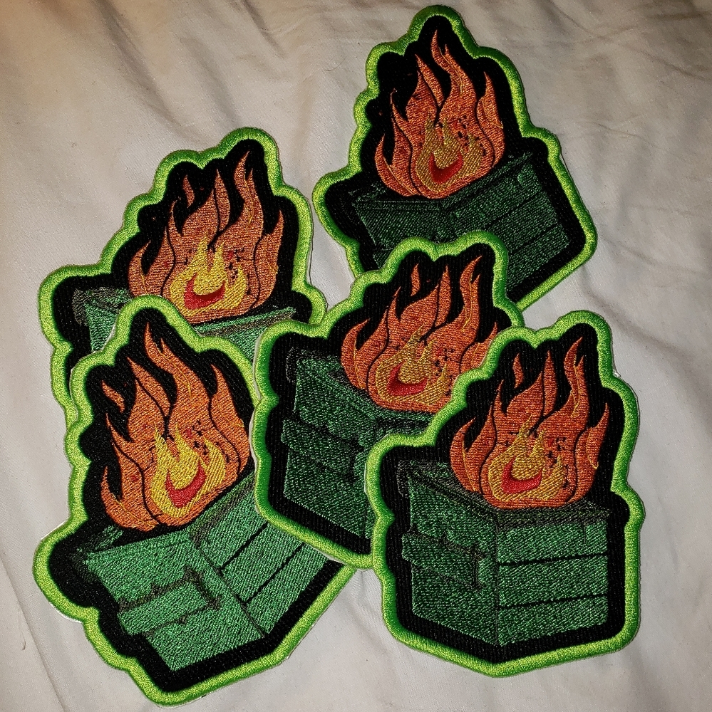 Dumpster Fire Embroidered Iron On Patch